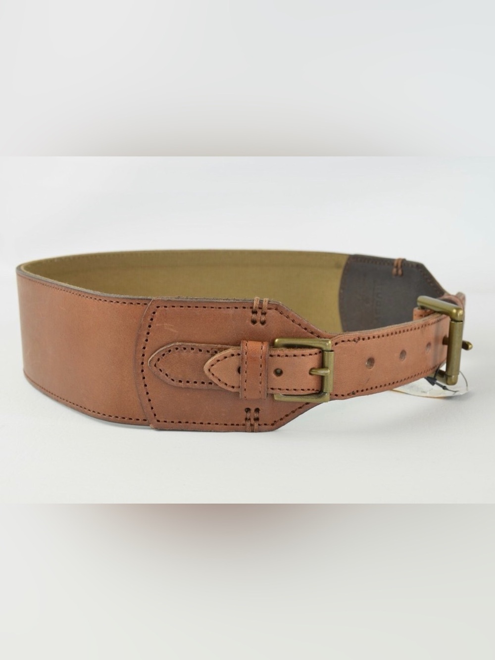 Women’s Ralph Lauren Rugby Double Buckle Brown Leather Belt size small